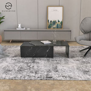 Modern Black Marble Coffee <b>Table</b> with <b>Storage</b> Minimalist Living Room Furniture Rectangle Design High-<b>End</b> Style - Product Image 4