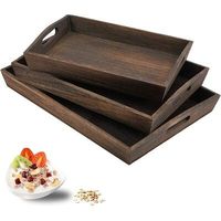 Plateau de service en bois de grande capacité pour servir plusieurs plats, boissons et desserts lors de réunions familiales et de services de restauration
