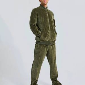 Clothing Custom High Quality Fashion Wear Zip up <b>Velvet</b> <b>Jacket</b> and <b>Velvet</b> Pants Jogging Suit Oversized Casual Velour Tracksuit - Product Image 3