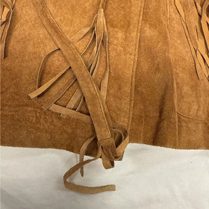 Veste en cuir suédé marron avec franges et ceinture, taille L pour femme, best-seller 2026 - Product Image 5