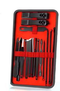 Ensemble cadeau de manucure et pédicure de 24 pièces, kit de soin des ongles en acier allemand noir, ensemble complet de soins des ongles et de beauté, pour salon et usage domestique - Product Image 6