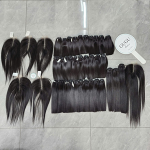 Pelucas de Cabello Humano 100% Vietnamita Liso Natural, Extensiones Rubias y Negras, con Frente de Encaje Transparente Largo - Product Image 1