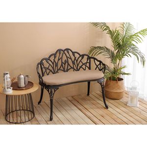 Tulipano floreale in metallo rosa panca da giardino in bianco e nero cuscino in alluminio esterno parco prato mobili - Product Image 2