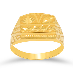 Luxury Gold Plated Engraved Signet <b>Ring</b> <b>for</b> <b>Men</b> Classic Geometric Wide Band Finger <b>Ring</b> Heritage Signet <b>Ring</b> - Product Image 1
