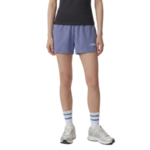 Shorts de sport personnalisés pour femmes, style disco, en molleton de coton premium OEM, poids lourd 450 GSM, avec taille élastique, pour le bien-être et l'athlétisme - Product Image 1