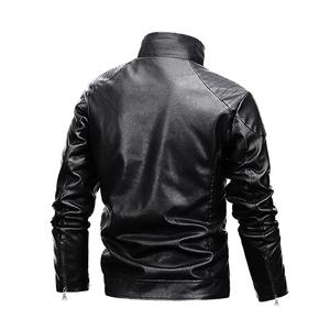 Abrigo de cuero PU para hombre con forro polar, chaqueta de cuero nueva con terciopelo, abrigo de cuero grueso cálido para motocicleta de invierno para hombre - Product Image 6