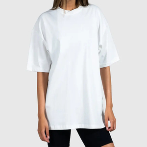 Wholesale Custom Design <b>White</b> Cotton Loose Oversize Breathable <b>Women's</b> <b>T</b>-<b>Shirts</b> Graphic O-Neck <b>T</b> <b>Shirts</b> <b>for</b> <b>Women's</b> Wear - Product Image 1