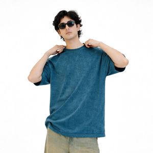 เสื้อยืดขายดี ทรงโอเวอร์ไซส์ ไหล่ตก ผ้าเจอร์ซีย์คอตตอน 100% รับผลิตแบบ OEM สำหรับใส่กลางแจ้ง 男女兼用 - Product Image 1