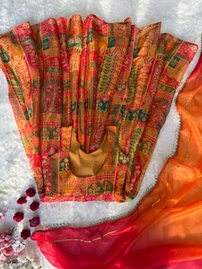 Ensemble de robe indienne pakistanaise imprimée pour femmes, réversible, sans plis, avec dupatta imprimé numériquement, tenue de fête et de mariage - Product Image 5