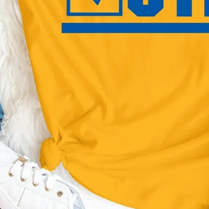 เสื้อยืดกราฟิกสีเหลืองทองสำหรับผู้หญิง สีฟ้า SGRho 1922 ลายพิมพ์โหวต แขนสั้น คอกลม เสื้อยืดลำลองผ้าฝ้าย เสื้อผ้าแฟชั่น - Product Image 5