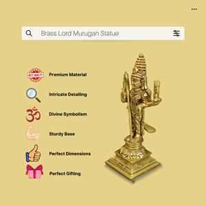 Ídolo de Latón Lord Muguran, Escultura Hecha a Mano, Figura Religiosa Tradicional, Decoración de Mesa para el Hogar, Templo Pooja, Adoración - Product Image 3