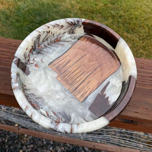 Cuencos para Servir Ensaladas Hechos a Mano, Cuencos Decorativos de Resina Epoxi y Madera para Decoración de Mesa en Hoteles y Hogares - Product Image 1