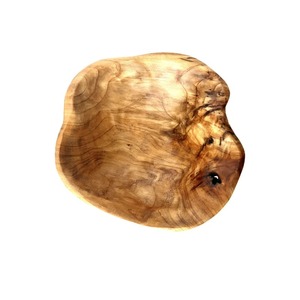 Cuenco decorativo de madera hecho a mano, diseño Wabi Sabi con vetas de madera natural, sin recubrimiento, para servir alimentos y decorar el hogar. - Product Image 1