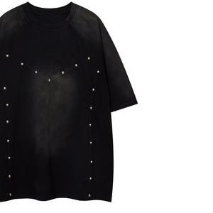 Camisetas de Hombre con Pedrería, Estilo Oversize, Nuevo Modelo, Servicio OEM/ODM, Camisetas Personalizadas Oversize para Venta en Línea - Product Image 4