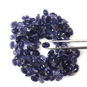 Iolita azul natural de 3x5 mm, corte ovalado, piedra preciosa suelta, cuentas de iolita facetadas y calibradas para la fabricación de joyería, precio al por mayor, lote a granel. - Product Image 5