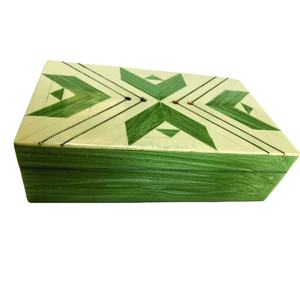 Caja Decorativa Rectangular de Estilo Marroquí en Verde Salvia, Caja de Almacenamiento para Decoración de Mesa de Centro, Caja Artesanal para Cosméticos - Product Image 1