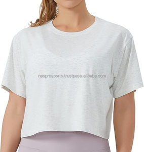 T-shirt court ample tendance pour femme, style streetwear décontracté, tenue d'été en coton doux à manches courtes, fournisseur en gros - Product Image 5