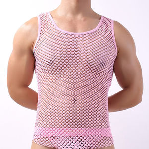 Gilet en maille respirant sans manches à col rond, style hip-hop populaire, plissé sur la poitrine, tricoté, confortable à porter - Product Image 4