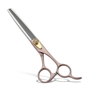 Tijeras de peluquería profesionales Harbor Industry Diamond Rivet con mango de oro rosa, de acero japonés, para texturizar, 5.5 pulgadas - Product Image 1