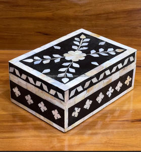 Cajas de Joyería Modernas con Diseño en Zig Zag, Hechas a Mano, Ecológicas y Únicas, Artesanías de Resina 3D con Incrustaciones de Hueso para Decoración del Hogar - Product Image 3