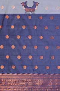 New Traditional Design <b>Purple</b> Silk <b>Saree</b> With Leaf Pattern And Border Traditional Indian Wedding Wear For Women - Product Image 6