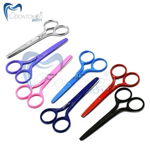 Odontomed 2011 Lot de 7 ciseaux de sécurité en acier inoxydable pour nez, oreilles, moustache, barbe, cheveux, bébé, artisanat, animaux de compagnie, 4,25 pouces (couleurs mélangées), réutilisables - Product Image 4