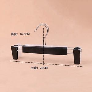 28 CM Custom Logo Space Saving Single Tier Plastic <b>Clip</b> Trouser Pants Hanger for Wardrobe and Shops - Product Image 1