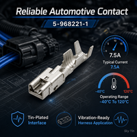 Connecteur femelle à sertir pour automobile TE Connectivity AMP MQS, référence 5-968221-1, borne de 0,63 mm, plaqué étain, 20-18 AWG