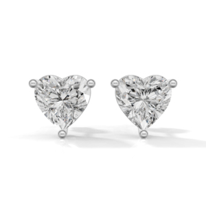 Pendientes de Plata de Ley 925 con Granate de Heerani Jewels, Corte Brillante, Certificación IGI, Diseño Moderno en Forma de Corazón, Engaste de Garra, Plateados - Product Image 1