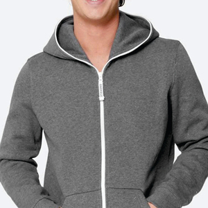 Men's Gray Hooded Zip-Up <b>Jumpsuit</b> Regular Fit Cotton Fleece Casual Autumn Wear <b>Pocket</b> Design Front Logo - Product Image 5