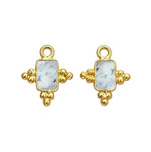 Rectangle Dendrite <b>Opal</b> 5x3 MM Gemstone Charms Pendant - Handmade DIY Tiny Charms - Product Image 1