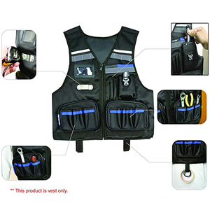 Chaleco de Trabajo Resistente con Múltiples Bolsillos y Tiras Reflectantes para Seguridad en la Construcción e Industria - Product Image 3