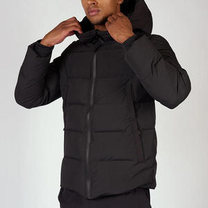 OEM Custom Logo Warm Simple Style Winter Quilted Down Coat Hooded Puffer <b>Jackets</b> <b>Zip</b> <b>up</b> Down <b>Jacket</b> for Men - Product Image 6