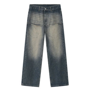 Vaqueros personalizados para hombre, holgados, de pierna ancha, informales, de mezclilla lavada al ácido, color rosa, para ocio. - Product Image 6