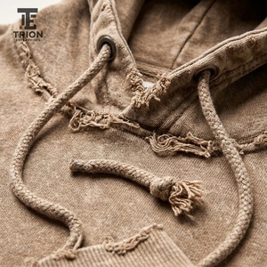 Custom women’s distressed <b>hoodie</b> with a washed finish, oversized silhouette, soft feel, and <b>trendy</b> streetwear appeal for brands - Product Image 5