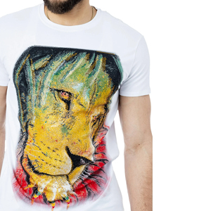 Stylish <b>Men</b>’s Rhinestone Graphic Shirt – Sparkle Fashion Streetwear Tee - Product Image 5