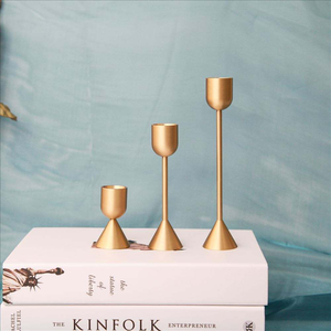 ชุดเชิงเทียนสีทองสีดำสำหรับงานแต่งงานเชิงเทียนทองเหลือง - Product Image 3