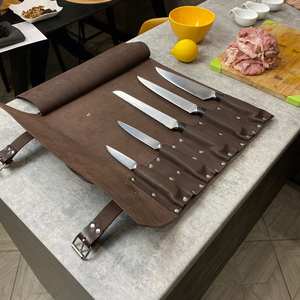 Sacoche de Couteaux en Cuir Imperméable avec Sangle Réglable, Grande Poche Zippée, Pochette d'Épaule pour Chef, Sac à Outils pour Couteaux LKR-0228 - Product Image 1