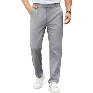 Pantalones Chinos Casuales para Hombre, Cintura Elástica, Ligeros, Corte Clásico, Pantalones de Vestir para Negocios con Bolsillos, Cómodos, de Algodón - Product Image 1