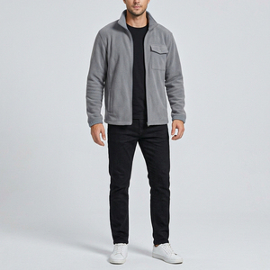 Chaqueta de Forro Polar para Hombre, Cuello Alto, Cierre de Cremallera, Color Sólido, Transpirable, para Otoño e Invierno, Chaqueta de Alta Calidad para Hombre - Product Image 6