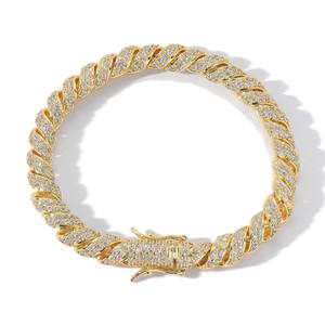 Direct Factory Supply Luxury Round Cut Moissanite Diamond Cuban Bracelet <b>for</b> <b>Men</b> and Women Available <b>for</b> Export Price - Product Image 6