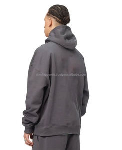 Haute qualité décontracté à capuche Mans sweat à capuche lettre essentielle Logo Double ligne poitrine Style pull hommes lâche respirant coton sweats à capuche - Product Image 1