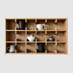 Wooden Coat Rack Stand Geometric Three-Layer Rustic <b>Storage</b> Holder for Living Room - Product Image 4