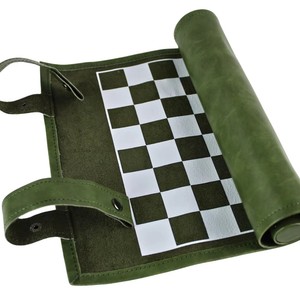 Portable Lightweight Real Microfiber Leather Travel <b>Backgammon</b> Roll-Up Game Set Foldable Chess <b>Board</b> Games - Product Image 1