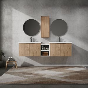 Mobile bagno sospeso da 72 pollici con lavabo e ante a chiusura ammortizzata 00112IMO 00630IMOx2 00612GWH - Combinazione di mobili - Product Image 5