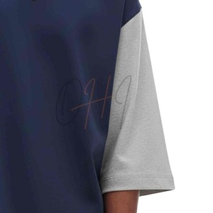 T-shirt en jersey respirant tie-dye surdimensionné pour homme avec logo personnalisé, manches raglan bicolores, streetwear, coton épais, épaules tombantes - Product Image 5