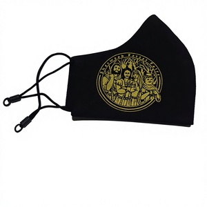 Mascarilla de algodón con serigrafía de 1 color para fiestas, temática navideña, reutilizable y transpirable, cobertura facial completa - Product Image 1