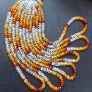 Opale naturelle mexicaine orange feu, perles rondes facettées de 4-5 mm, brin de 16 pouces, pierres précieuses en vrac pour la fabrication de bijoux - Product Image 4