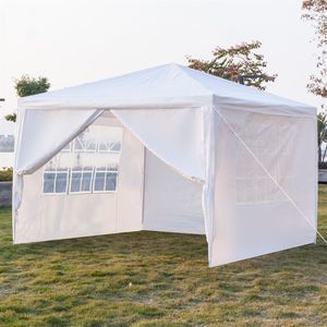 Tenda da matrimonio portatile impermeabile 3x3m a quattro lati con tubi a spirale bianca - Product Image 2