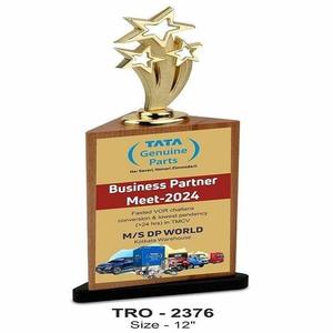 Trophée de reconnaissance d'équipe de luxe en promotion avec base en bois poli pour la fonction annuelle de l'entreprise, disponible à bon prix - Product Image 3